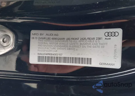 2014 Audi A5 2.0T Premium из США, поврежденный, VIN WAULFAFR0EA002157